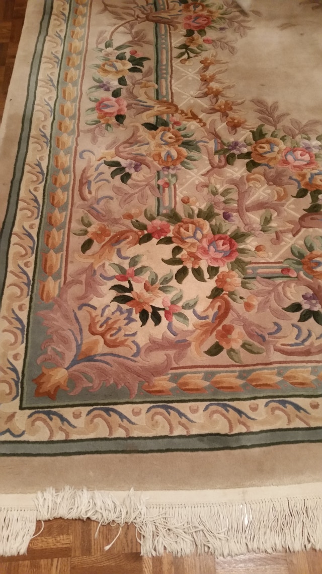 Imperial Oriental Floral Silk and Wood Rug - photo 2