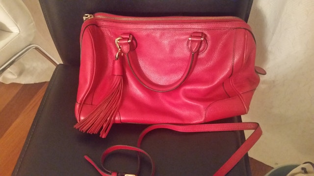 Banana Republic Red Leather Handbag w/Strap