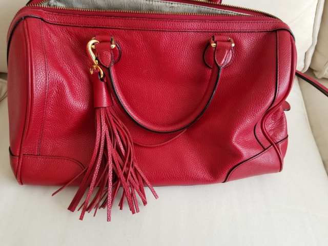 Banana Republic Red Leather Handbag w/Strap - photo 3