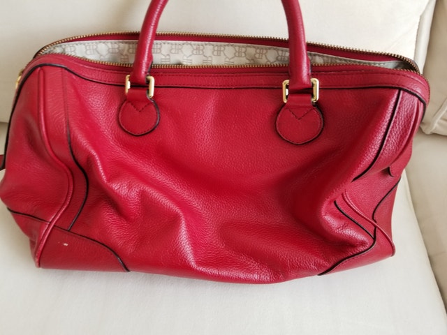 Banana Republic Red Leather Handbag w/Strap - photo 4