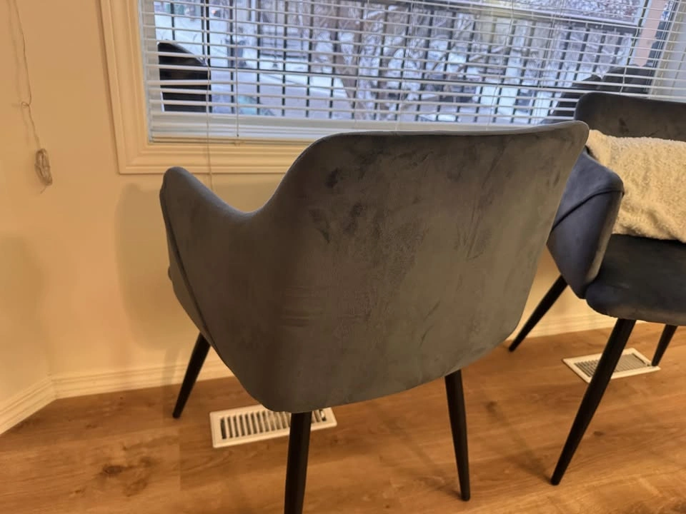 Grey Velvet Accent Chairs/Dining chairs - photo 2
