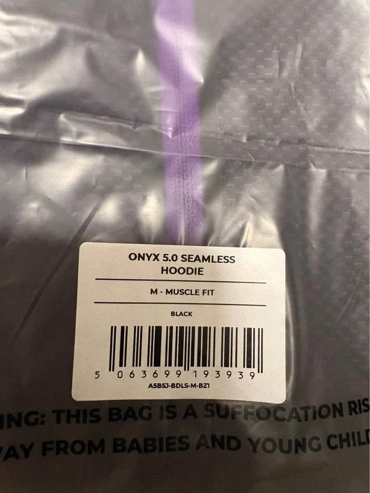 Gymshark M Onyx 5.0 Hoodie Half Zip Long Sleeve Top Black Purple - photo 2