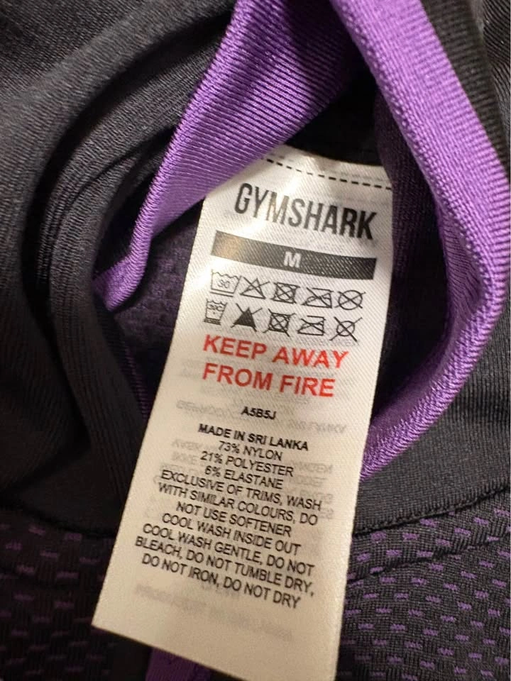 Gymshark M Onyx 5.0 Hoodie Half Zip Long Sleeve Top Black Purple - photo 4