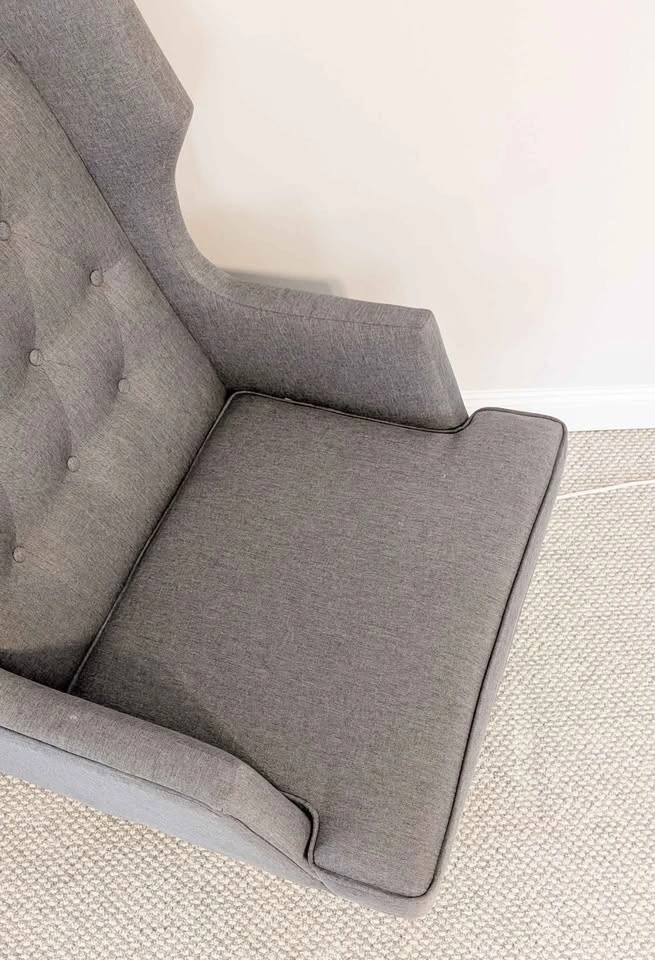 Upholstered Tufted Rocking Chair - Grey - photo 3