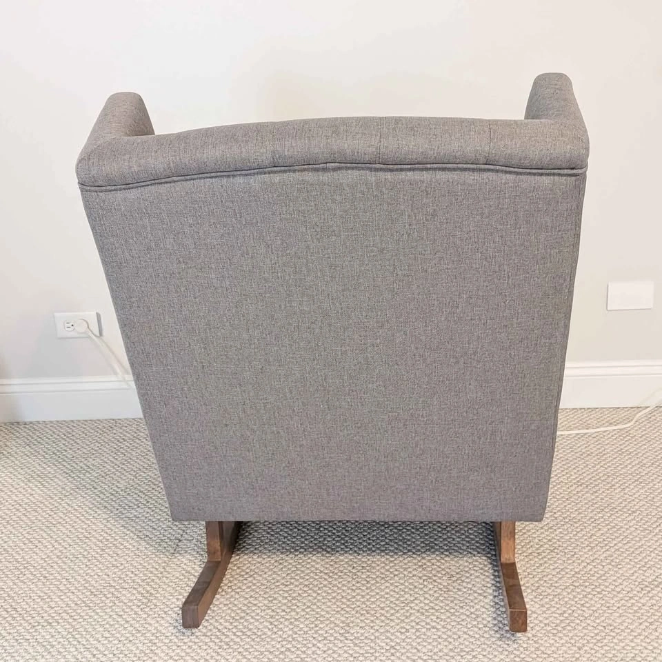 Upholstered Tufted Rocking Chair - Grey - photo 5
