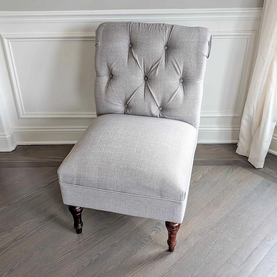 Threshold Tufted Back Slipper Chair, Gray