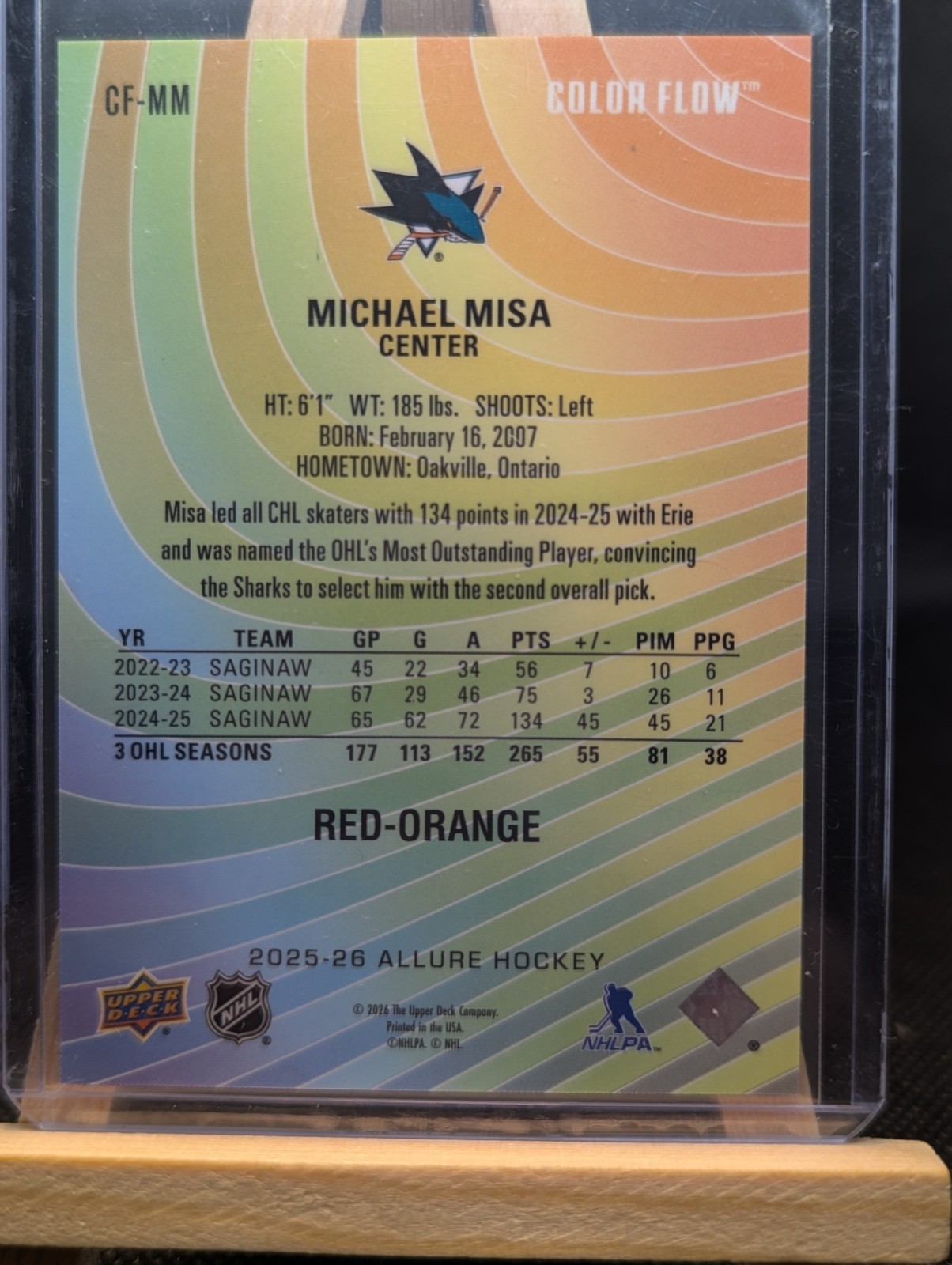 2025-26 Upper Deck Allure Color Flow Rookie Misa #CF-MM - photo 2