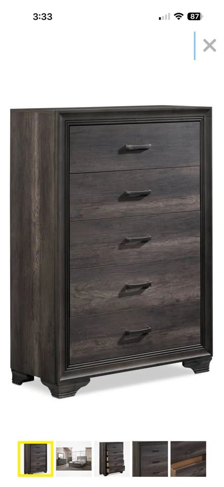 Modern Grey Bedroom Set - 2 Nightstands, 2 Dressers, Mirror - photo 4