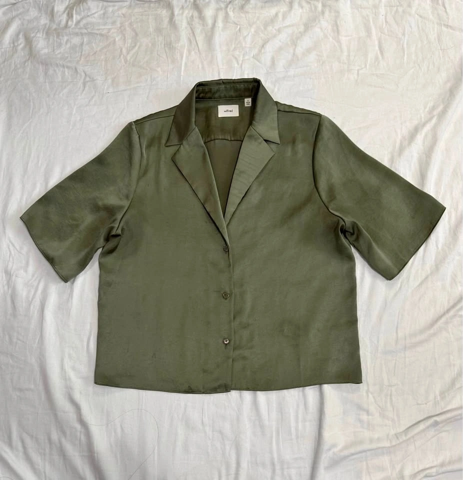 Wilfred Satin Short Sleeve Blouse