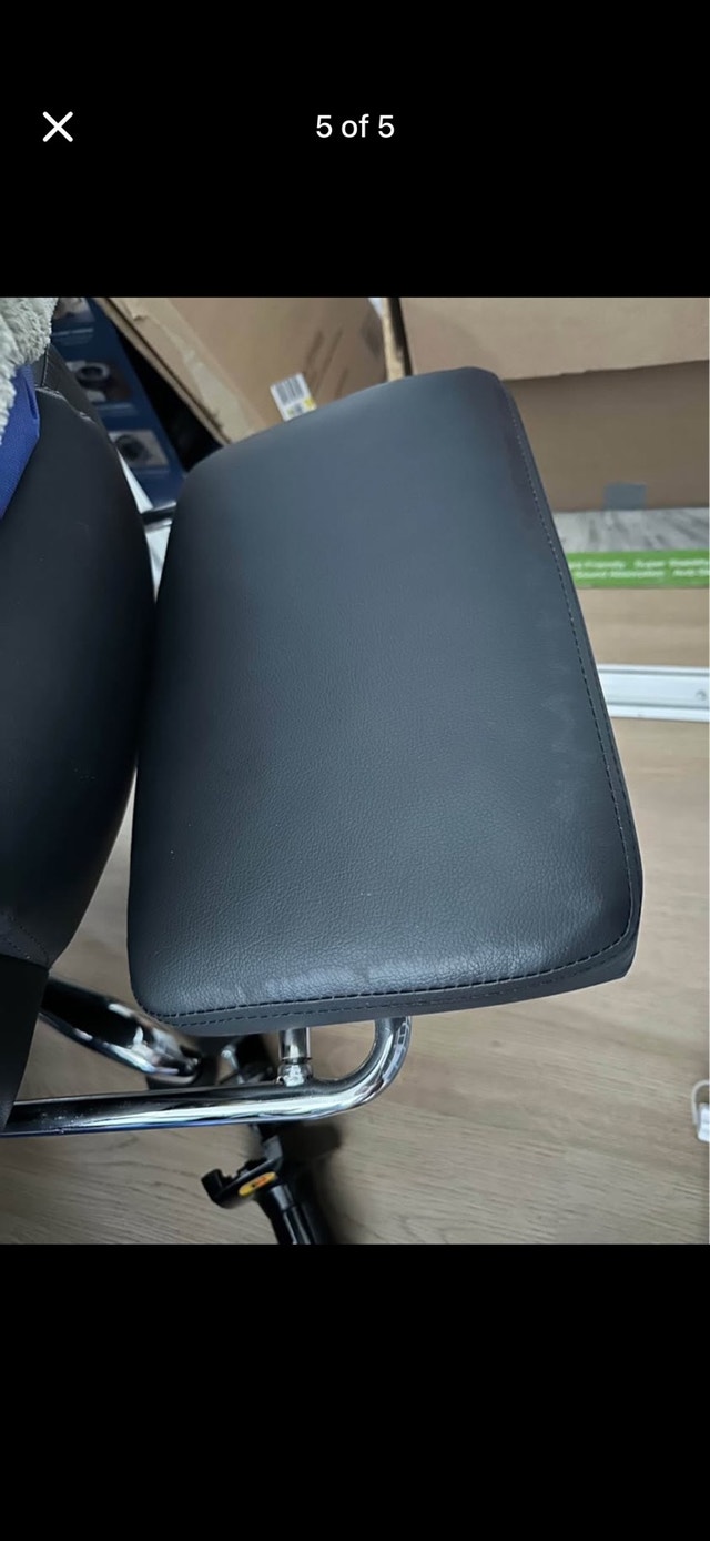 Black Faux Leather Executive Office Chair with Footrest - photo 4