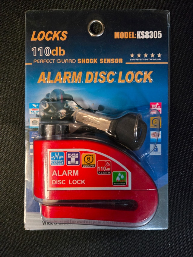 Loud 110dB Alarm Disc Lock Anti-Theft Motorcycle/Bike Lock