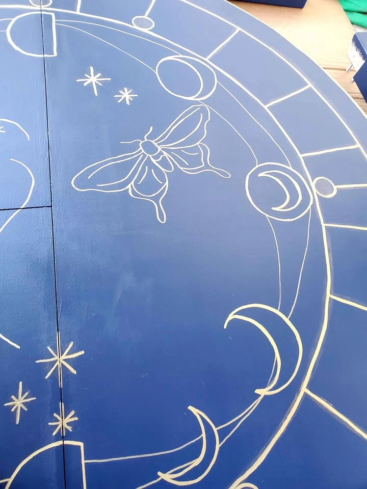 Custom hand painted expandable dining table - photo 4