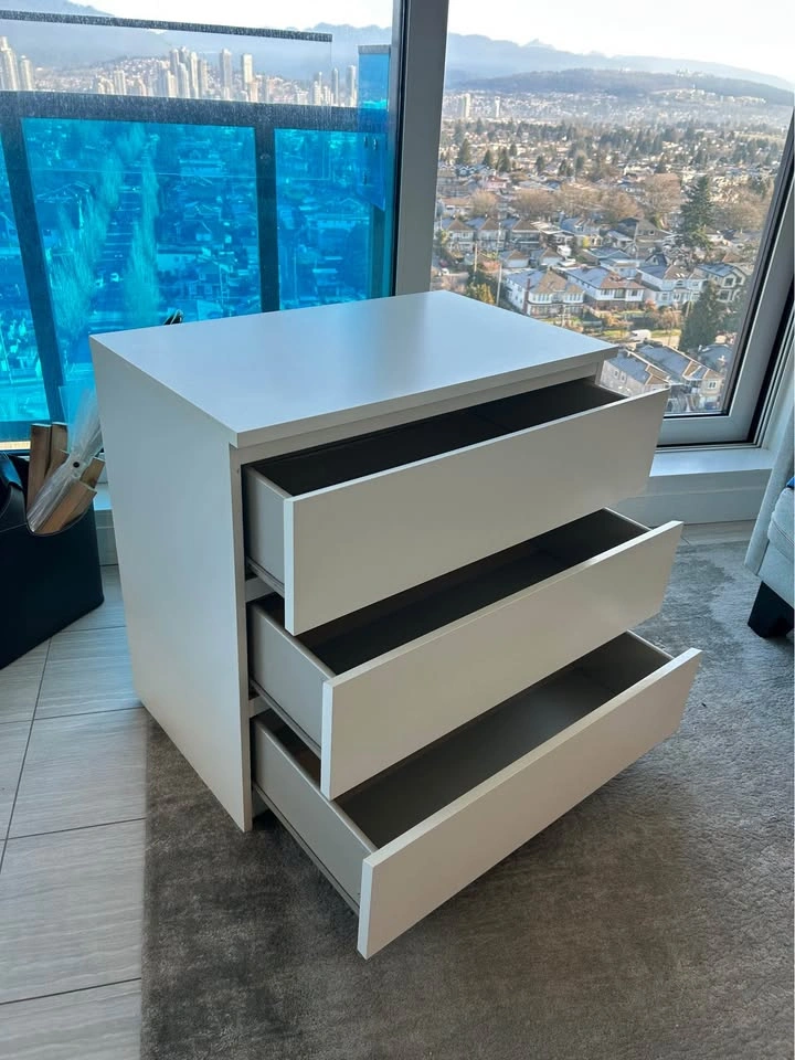 IKEA STORKLINTA 3-Drawer Dresser - White - Great Condition - photo 2