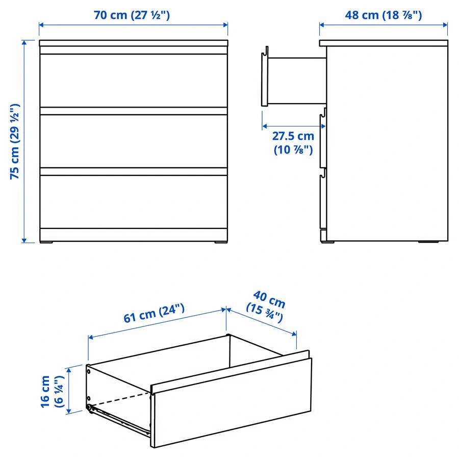 IKEA STORKLINTA 3-Drawer Dresser - White - Great Condition - photo 4