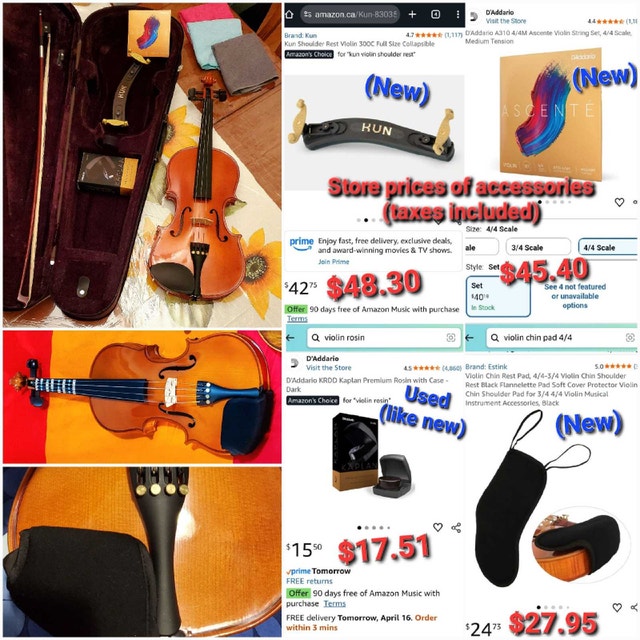 ✴️Upgrade 4/4 StentorViolin D'Addario AscenteStrings+Accessories