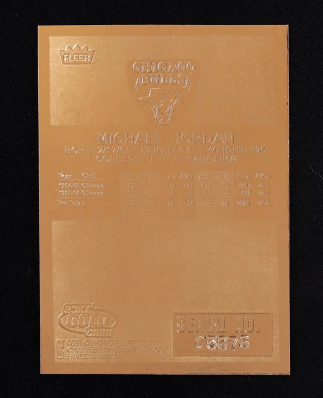 1997 Michael Jordan Fleer 23 kt card - photo 2