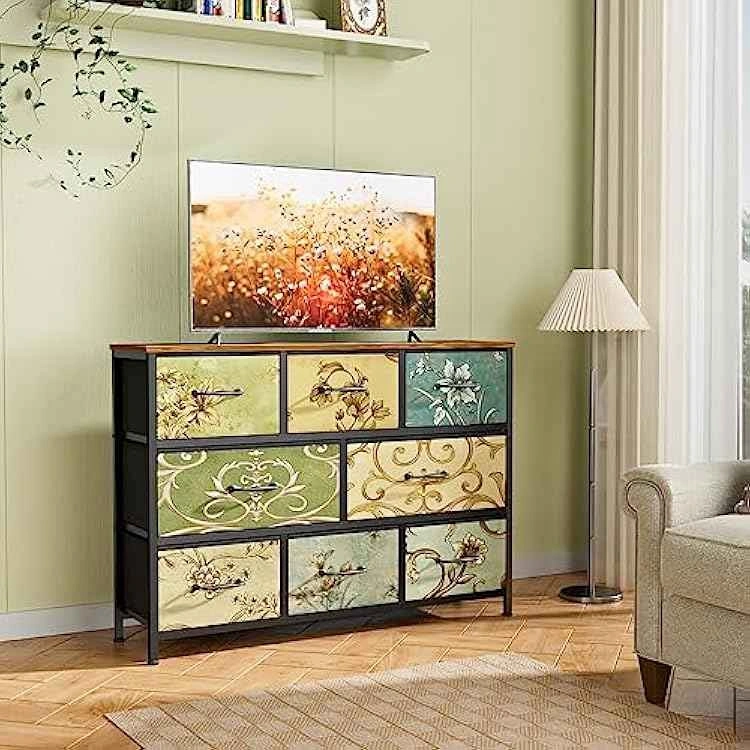 8 Drawer Dresser, Wide Fabric Chest Of Drawers