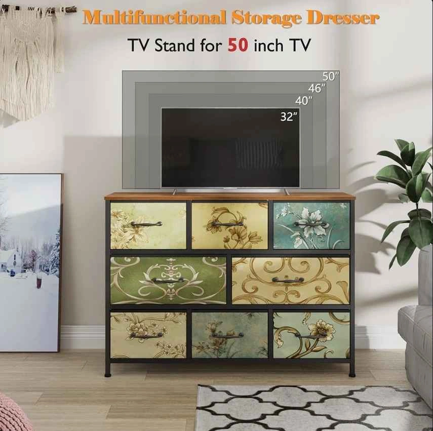 8 Drawer Dresser, Wide Fabric Chest Of Drawers - photo 2