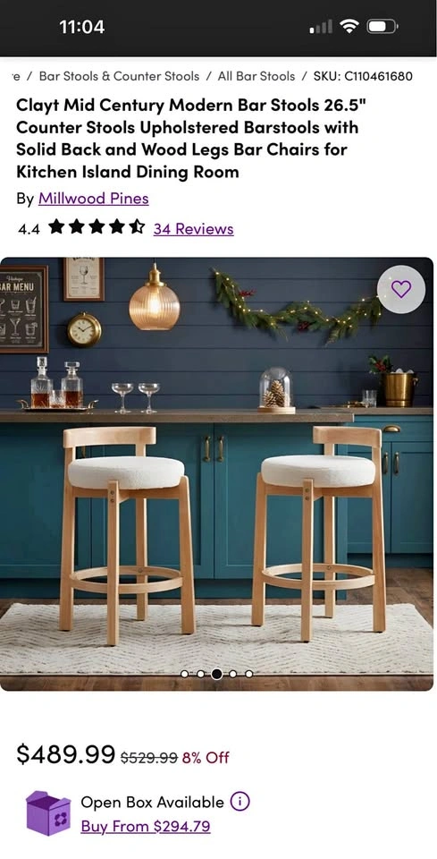 Brand New Modern Bar Stools (Set of 2)
