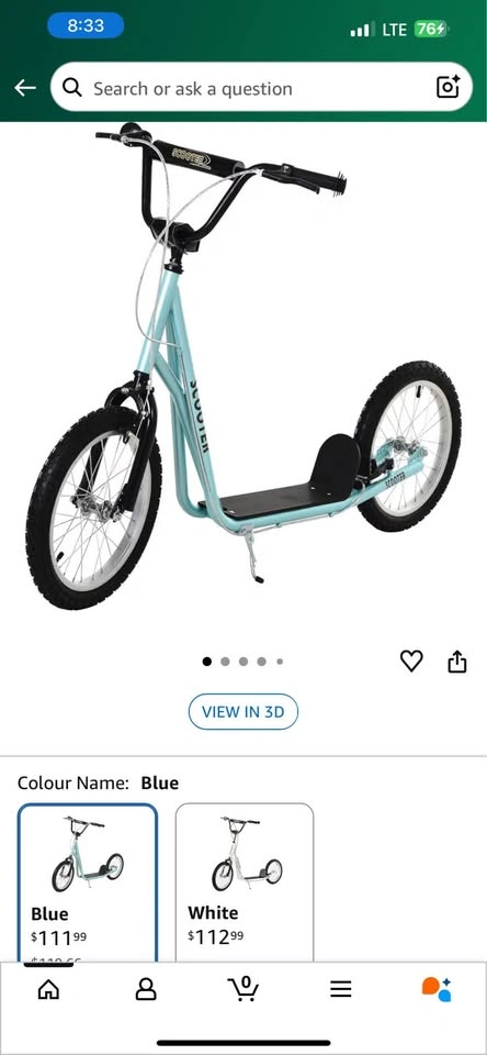 Aosom Youth Scooter for Kids 5+, Adjustable Handlebar, Dual Brak - photo 3