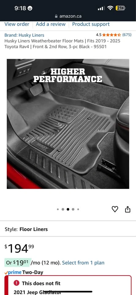 Husky Liners Weatherbeater Floor Mats for Toyota Rav4 (2019-2025 - photo 2