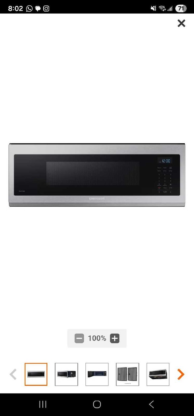 Samsung Low Profile Microwave Hood Range