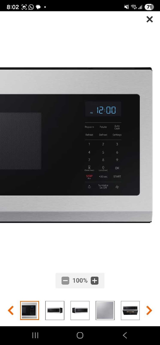 Samsung Low Profile Microwave Hood Range - photo 5
