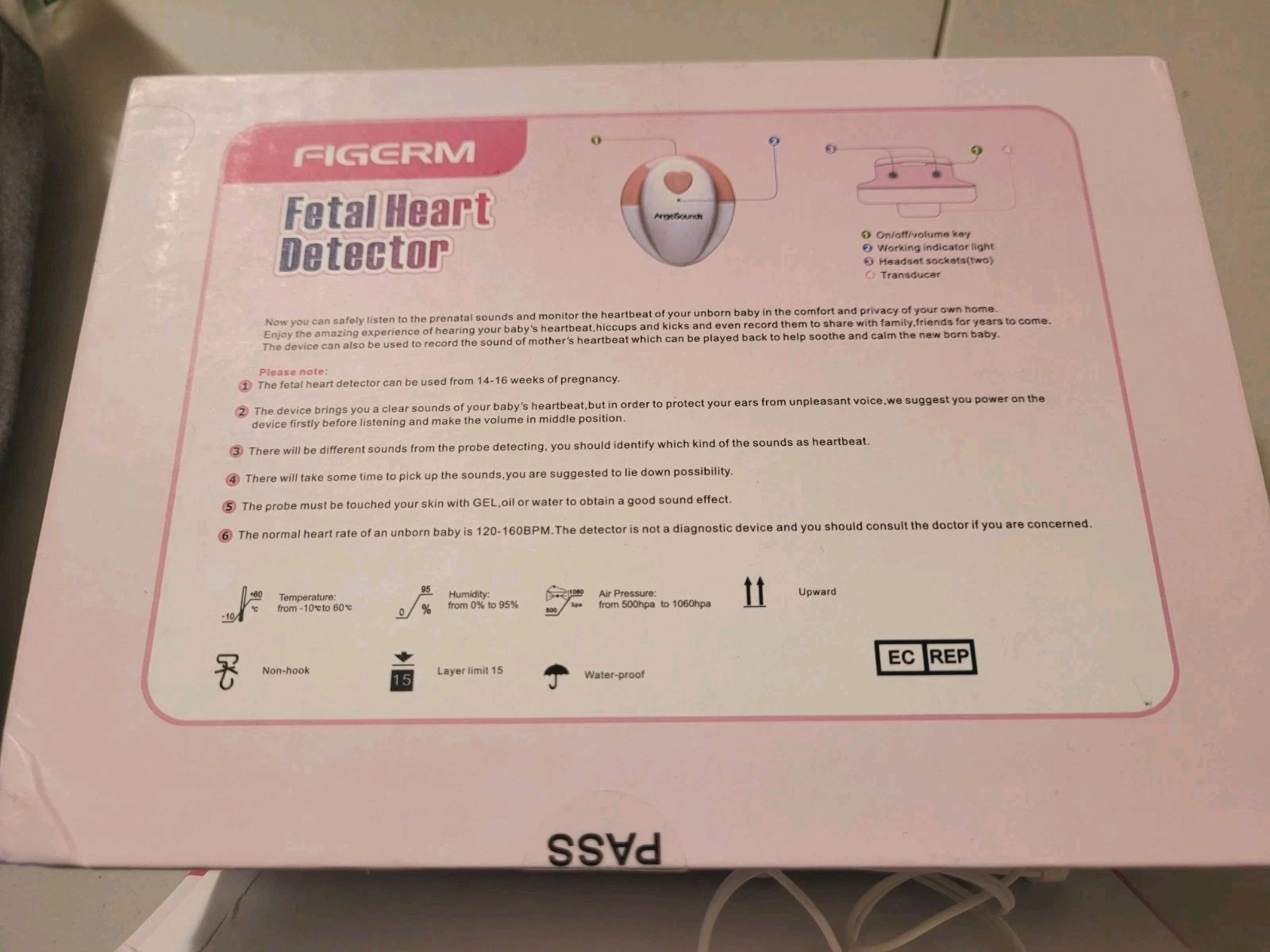Baby Fetal Heartbeat Monitor JPD-100s Angel Sounds - Open Box - photo 4