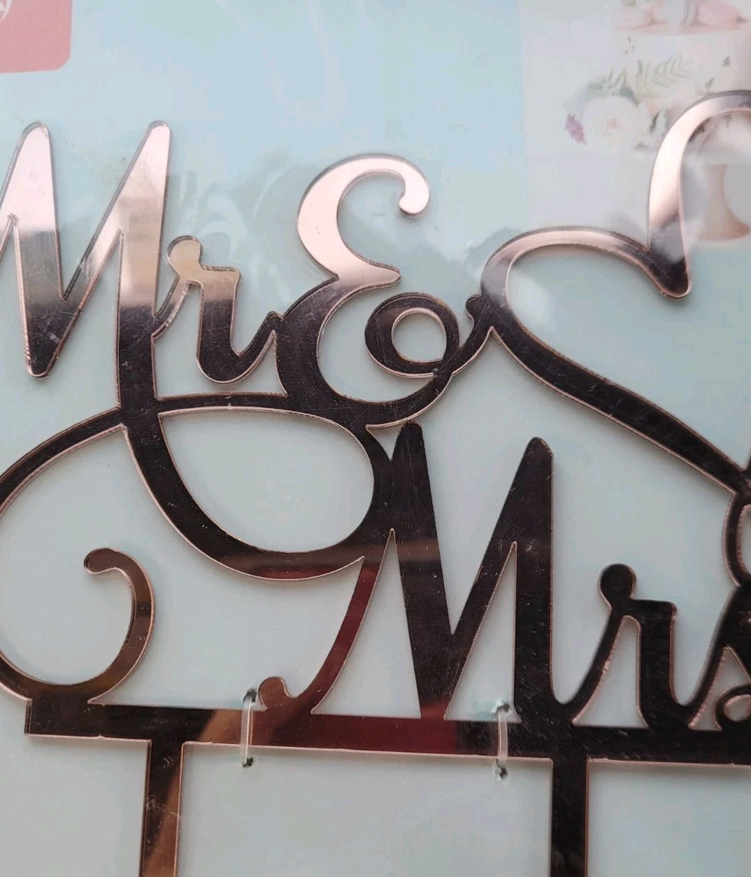 Mr & Mrs Cake Topper Bride & Groom Wedding/Engagement Rose Gold - photo 4