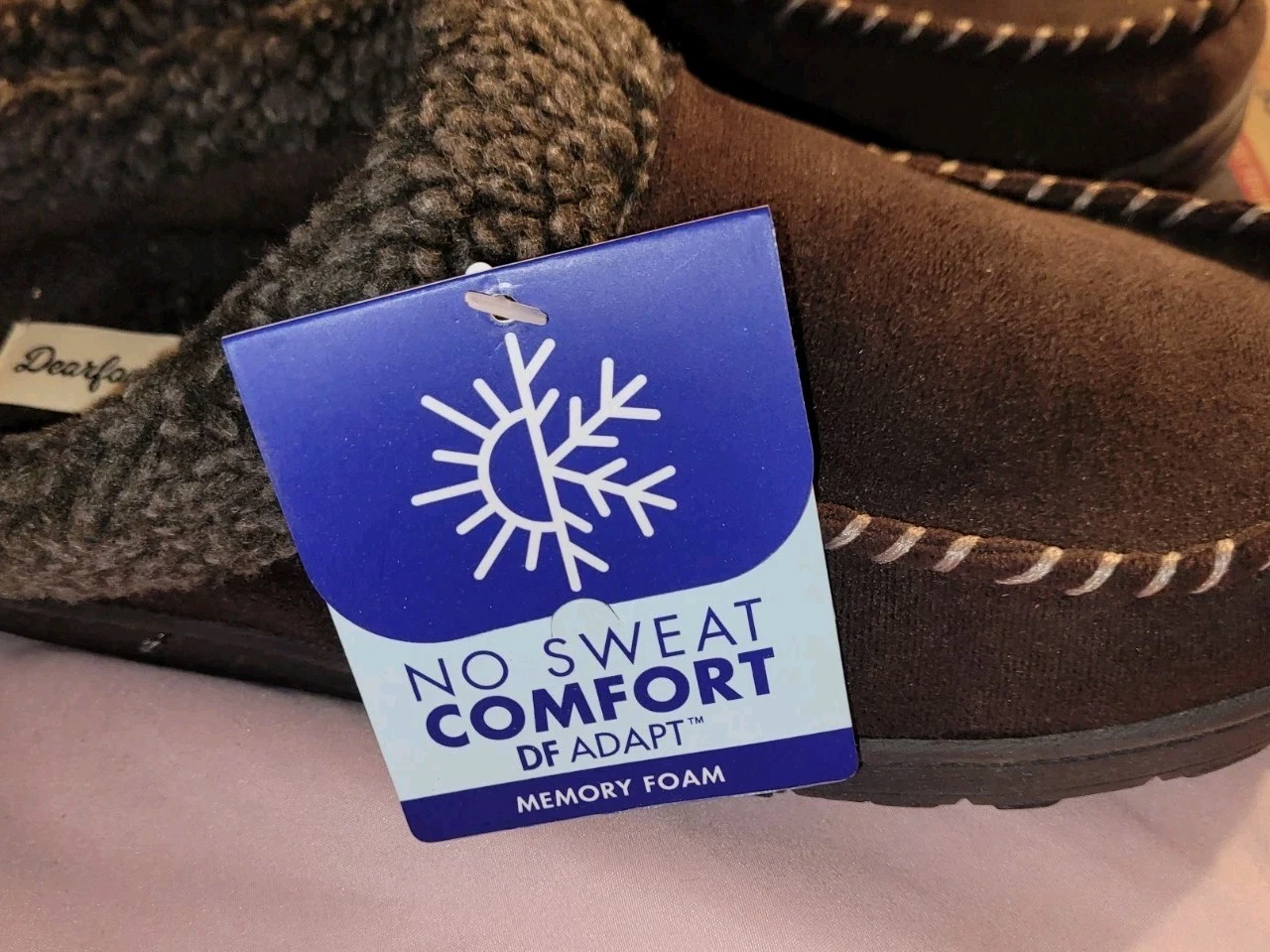 NEW Dearfoams Mens' True Comfort Memory Foam Slipper Brown Small - photo 2