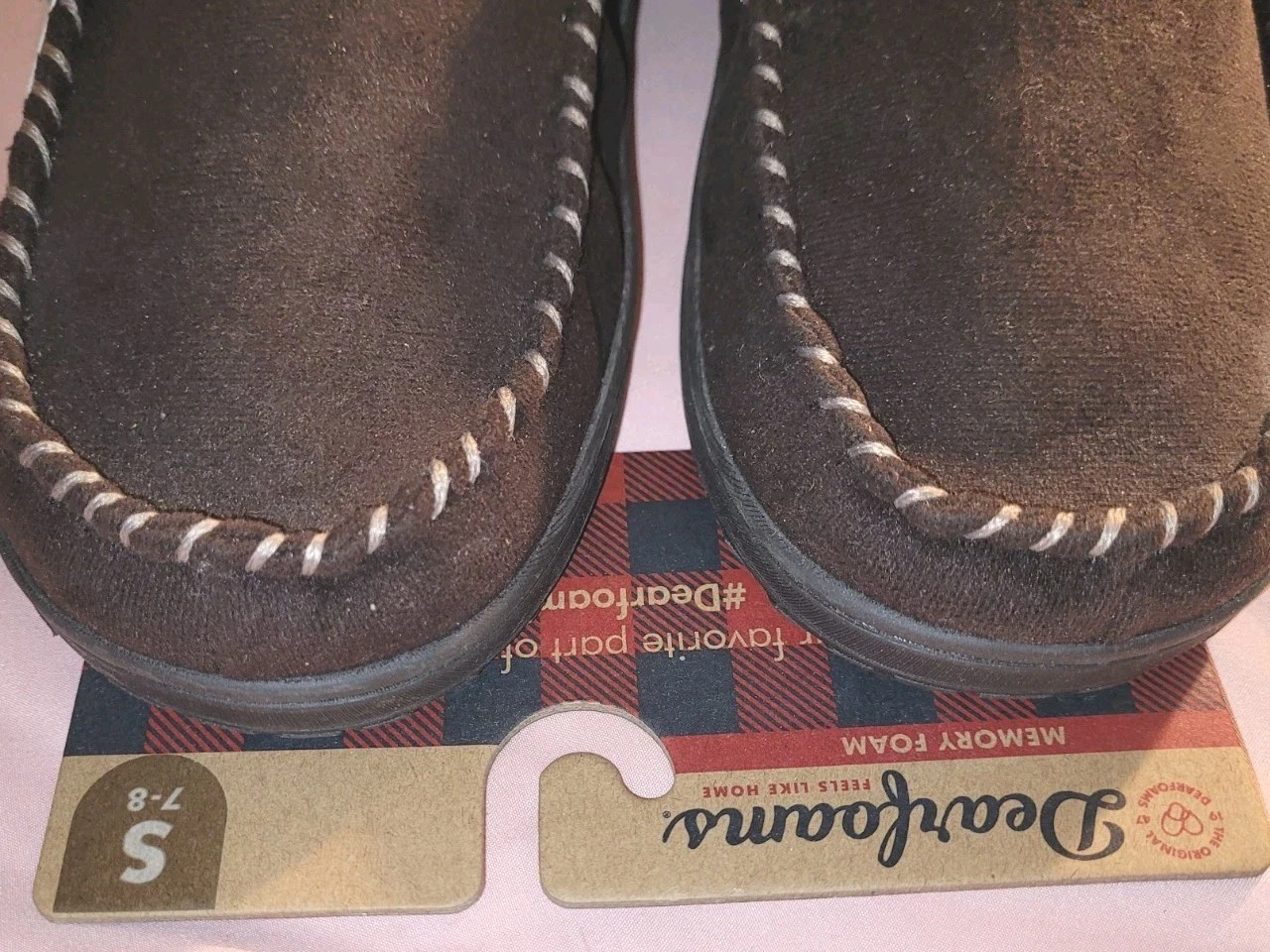 NEW Dearfoams Mens' True Comfort Memory Foam Slipper Brown Small - photo 4