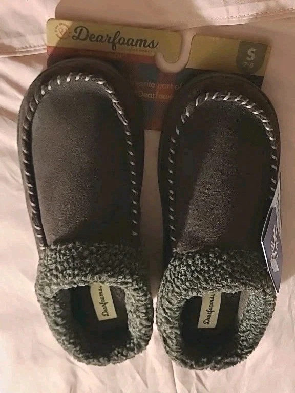 NEW Dearfoams Mens' True Comfort Memory Foam Slipper Brown Small - photo 5