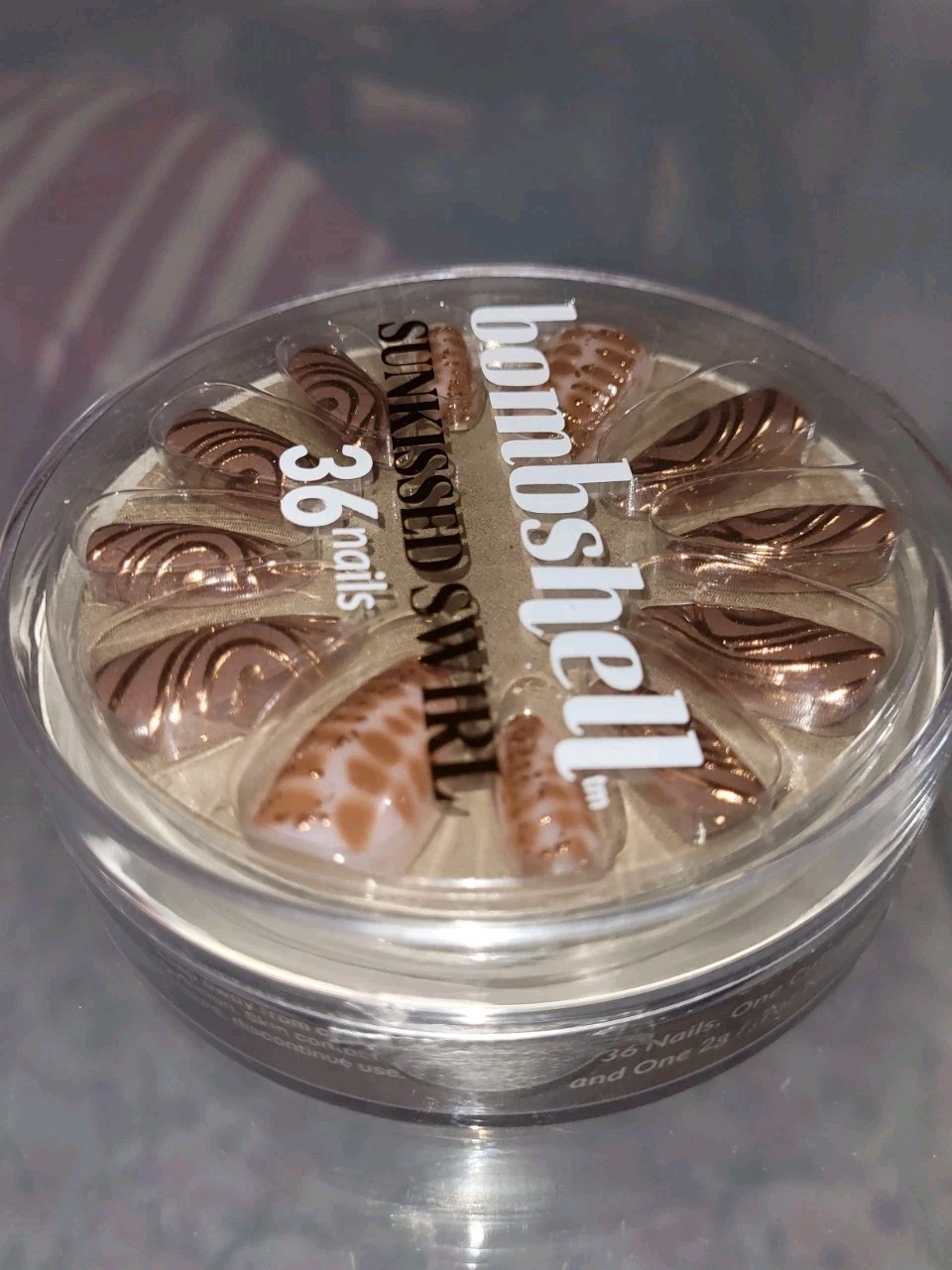 Sunkissed Swirl Nails Glue-on 36 Nails Medium Almond NEW! - photo 4