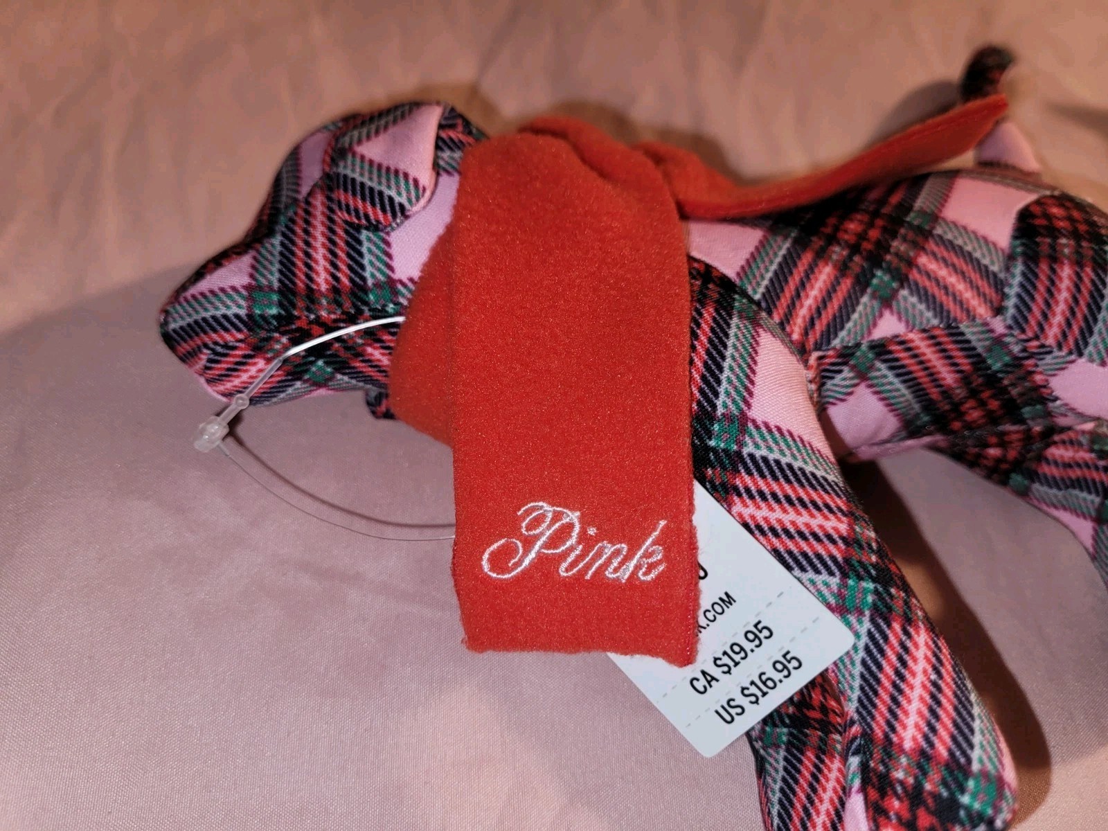 Victoria's Secret Pink Mini Dog w/ Red Scarf Holiday Plush - photo 4