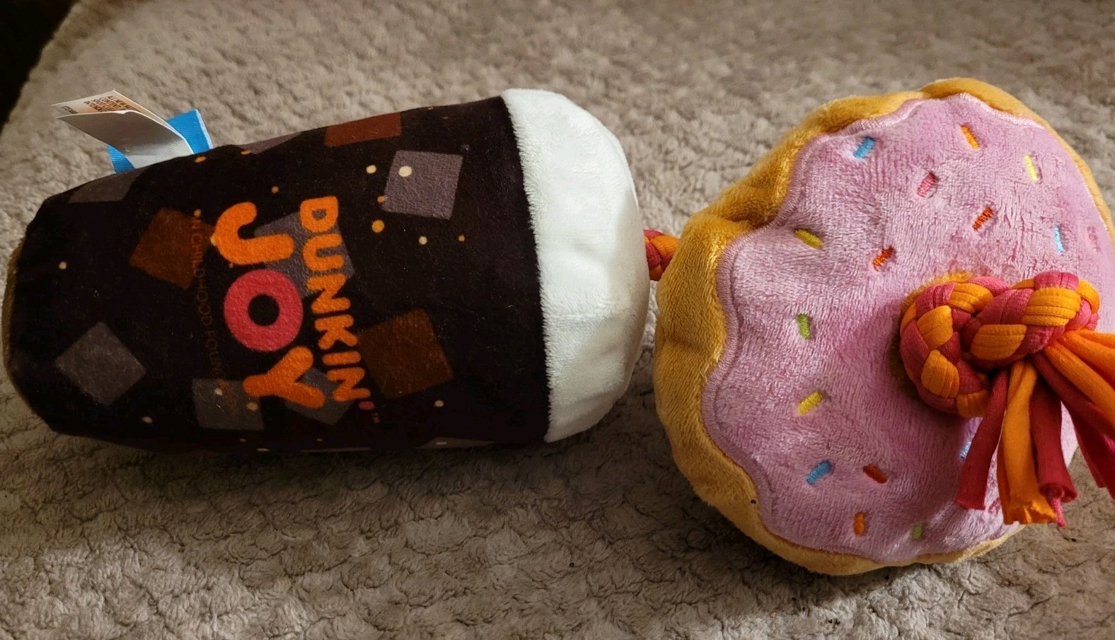 Bark Dunkin Donuts Iced Coffee Donut Rope Dog Toy