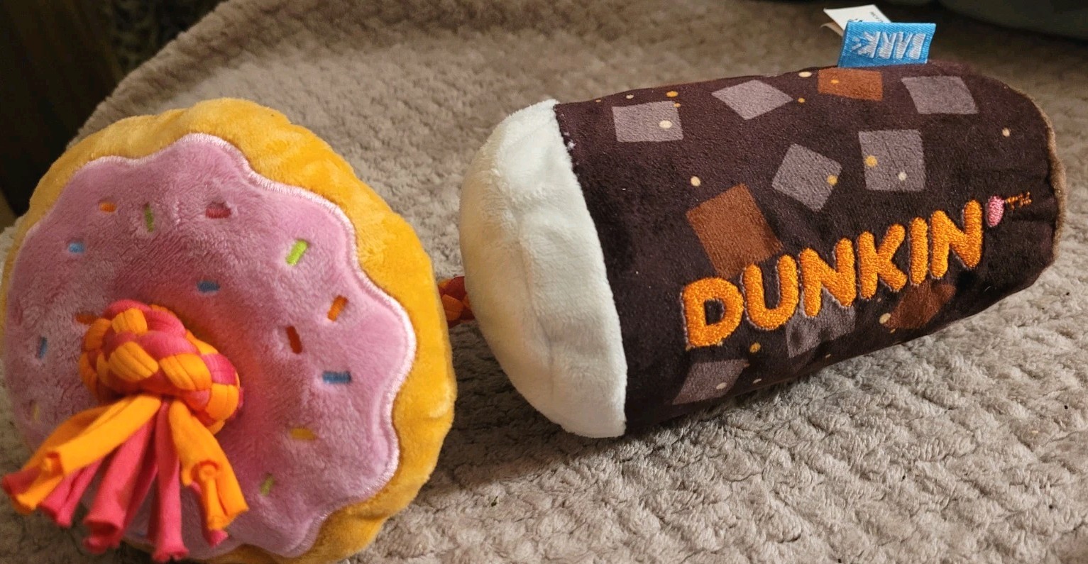 Bark Dunkin Donuts Iced Coffee Donut Rope Dog Toy - photo 2