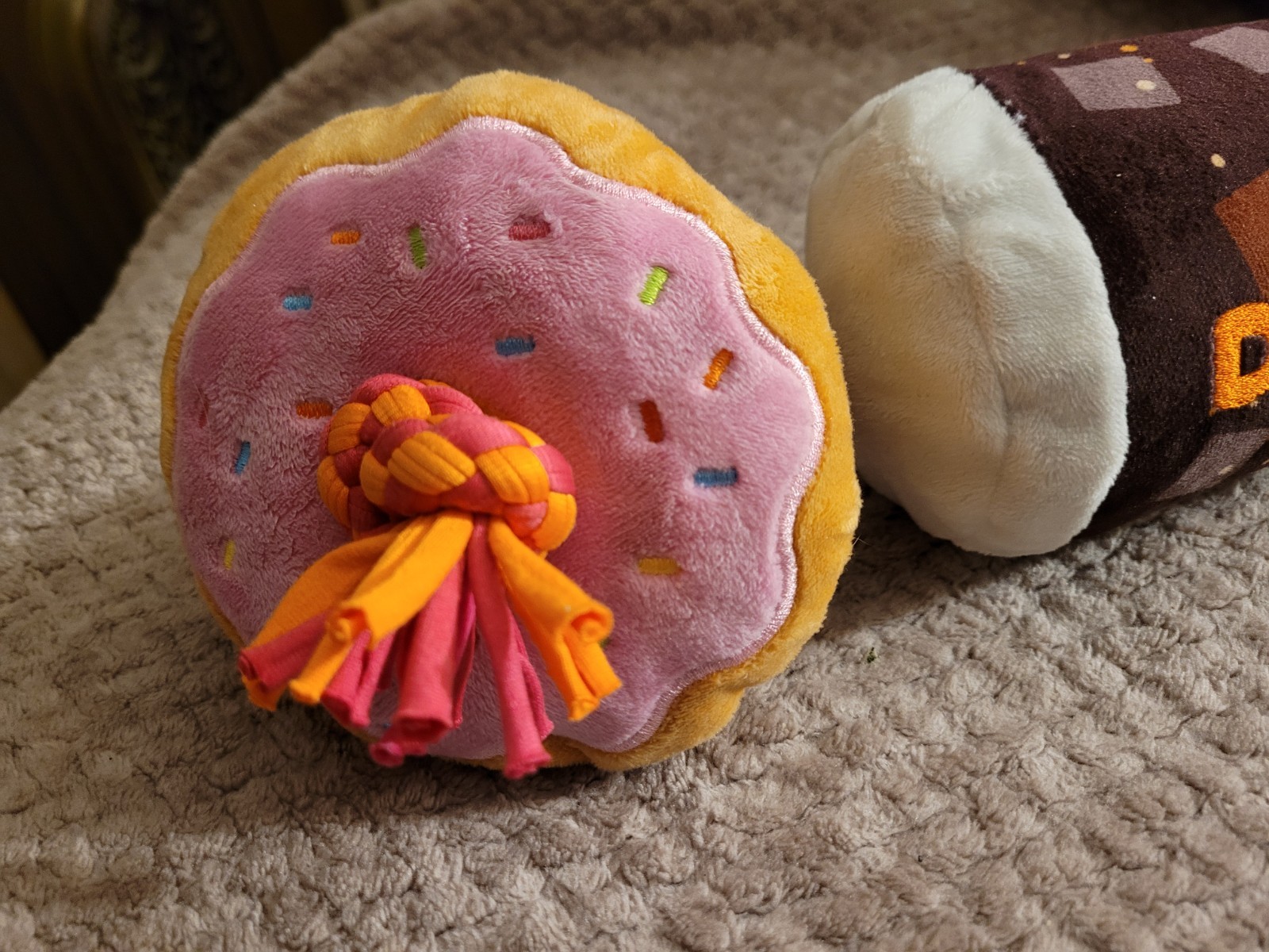 Bark Dunkin Donuts Iced Coffee Donut Rope Dog Toy - photo 3