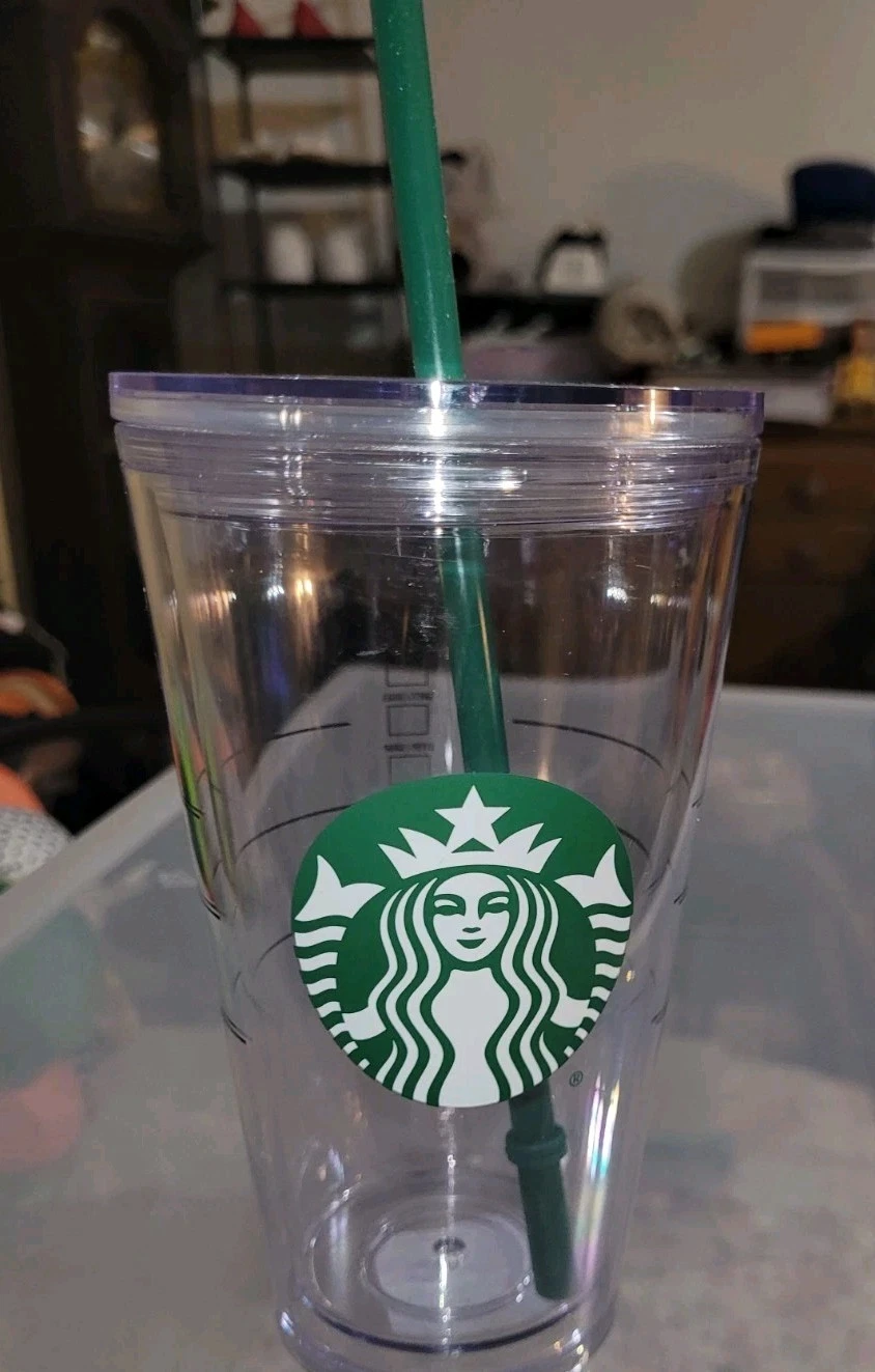 Starbucks 16 oz Cold Cup Tumbler Clear with Mermaid Logo New!