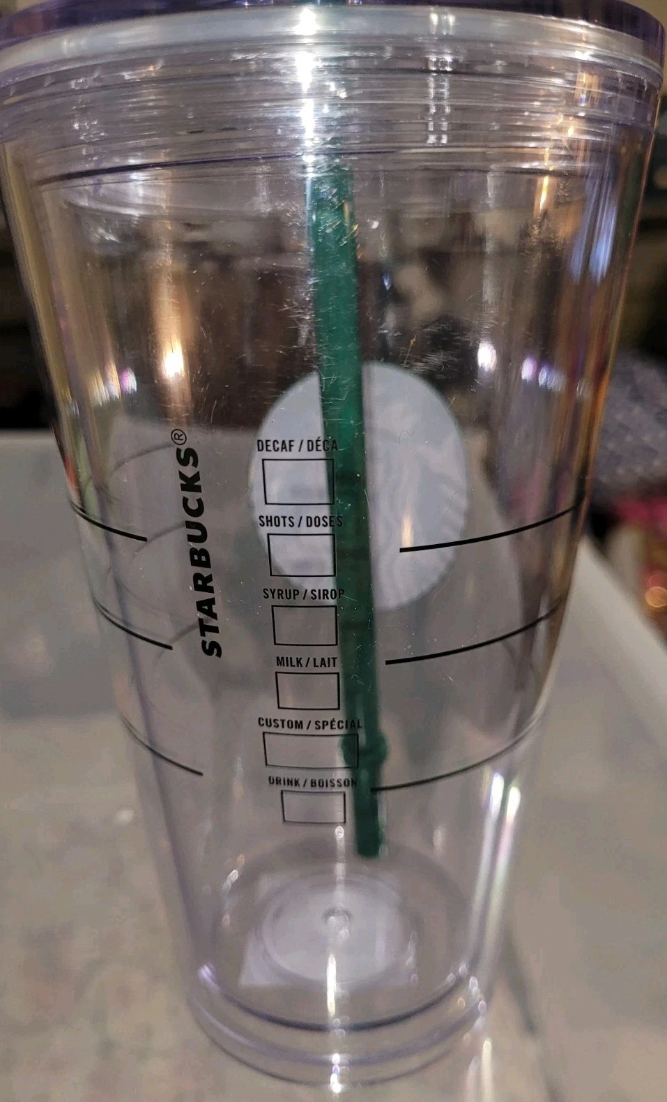 Starbucks 16 oz Cold Cup Tumbler Clear with Mermaid Logo New! - photo 4