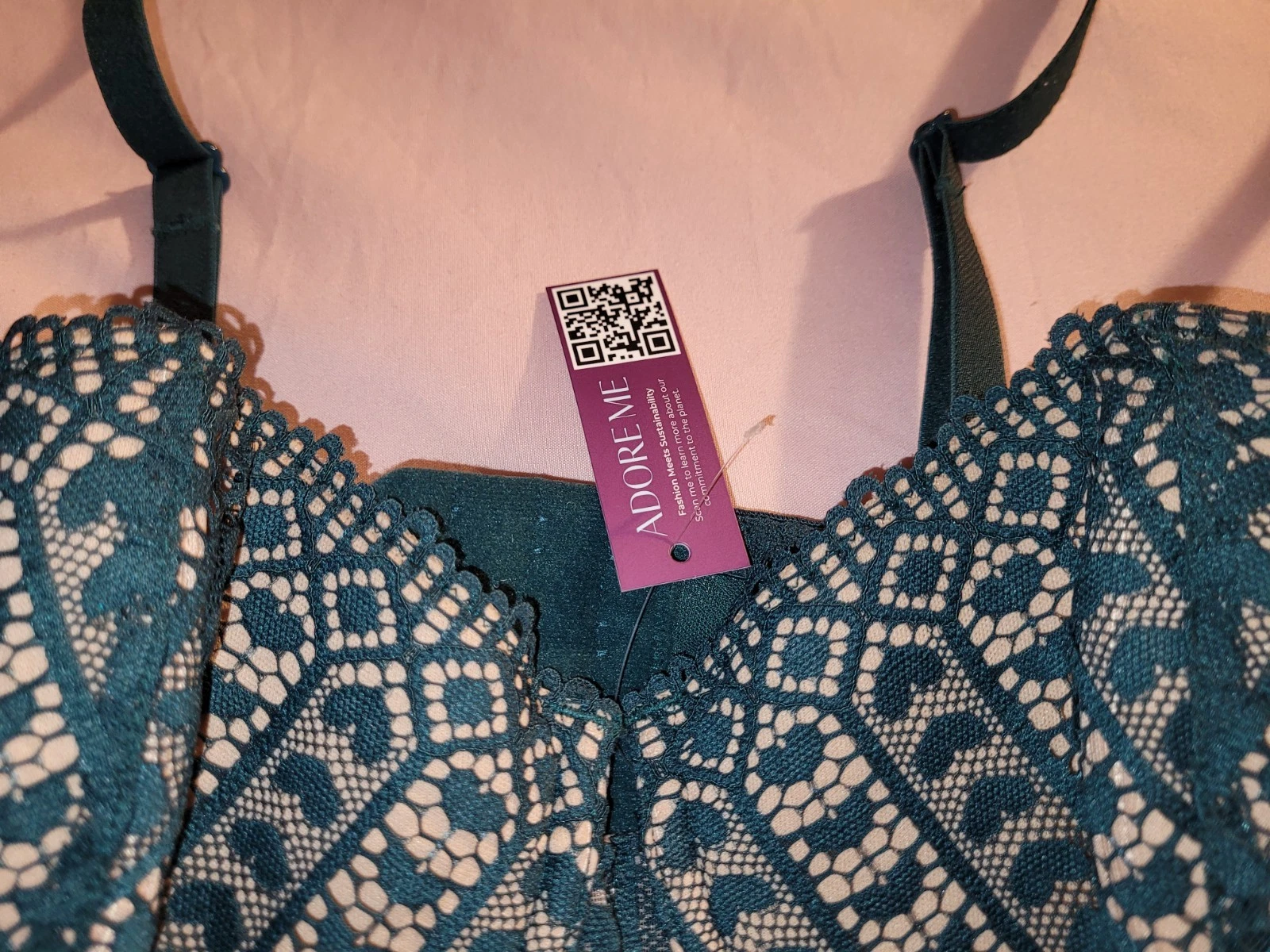 Adore Me Bra Nymphadora Sz 32DD Balconette Underwire Forest Gree - photo 3