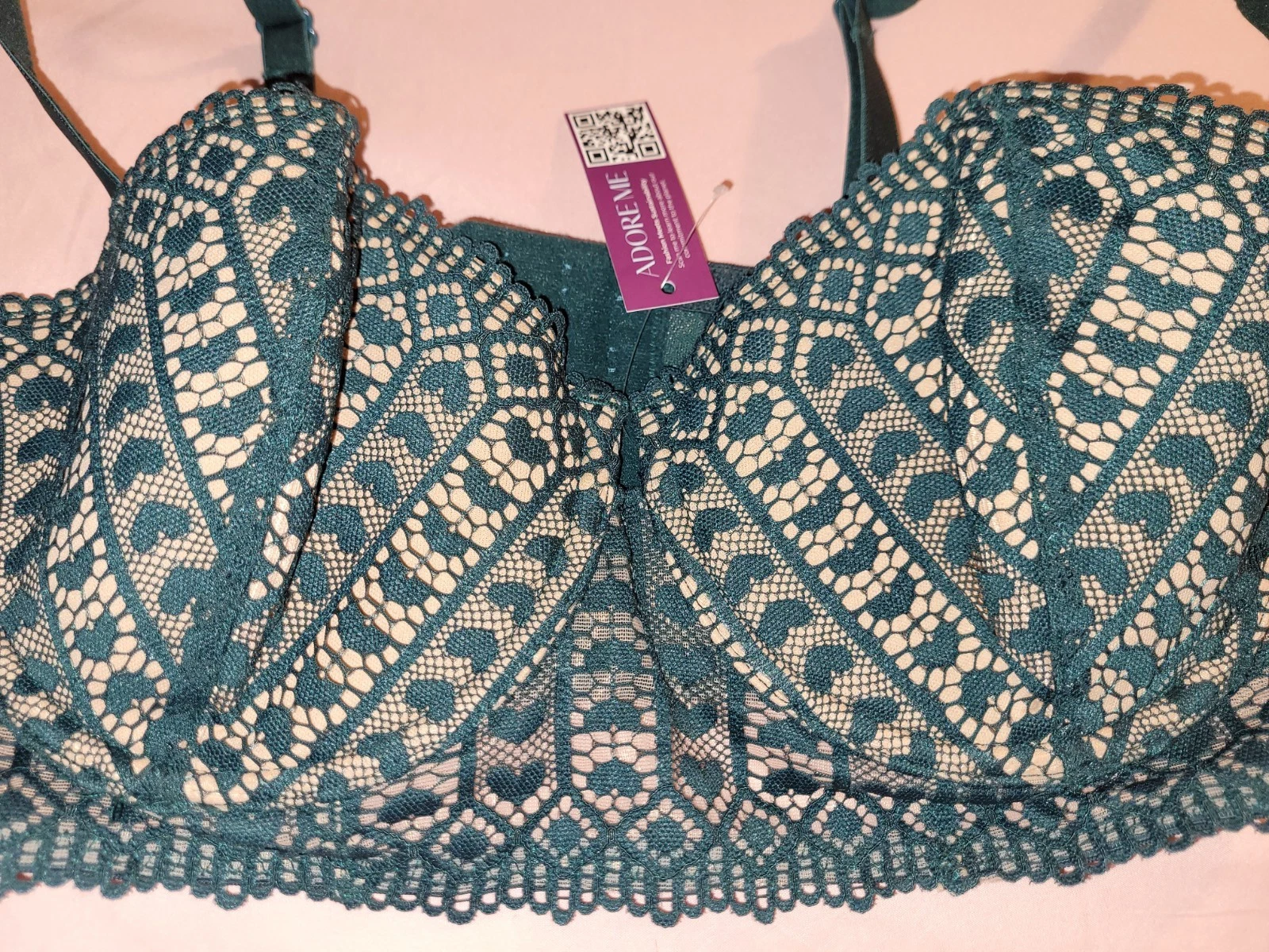 Adore Me Bra Nymphadora Sz 32DD Balconette Underwire Forest Gree - photo 4