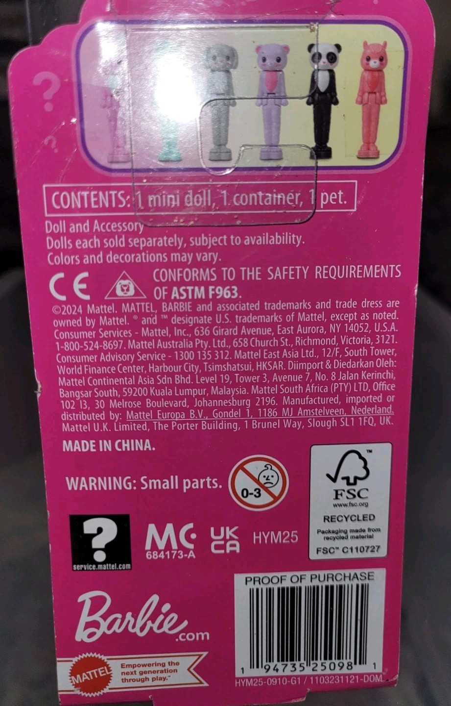 New In Package Barbie Mini BarbieLand Cutie Reveal Doll! - photo 3
