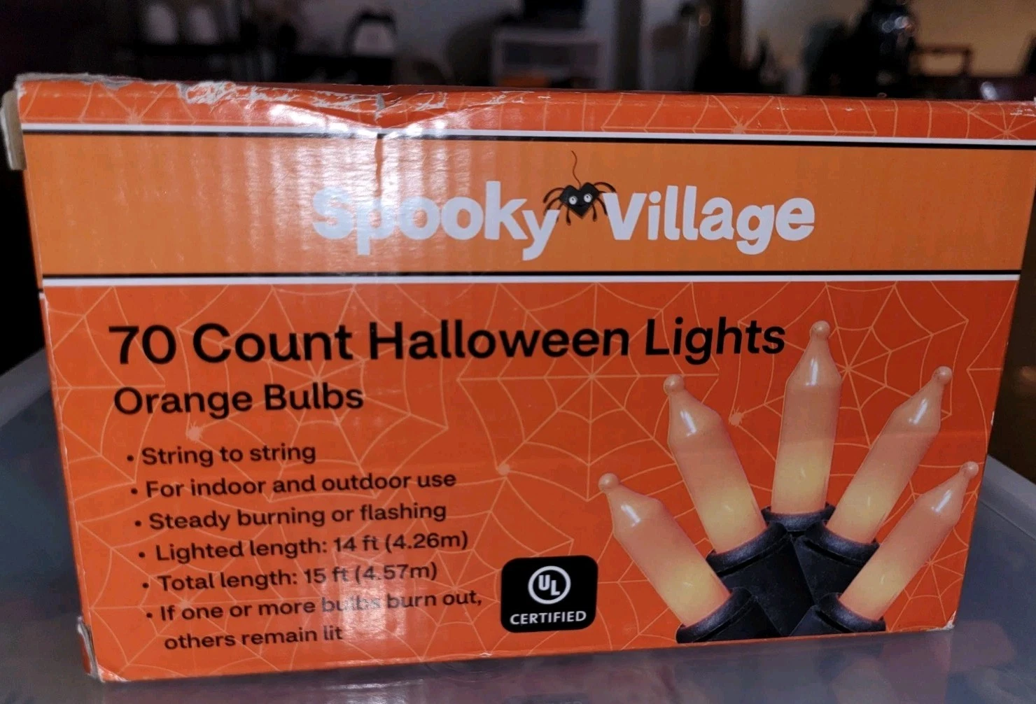 SPOOKY VILLAGE HALLOWEEN 70-COUNT INDOOR/OUTDOOR MINI LIGHTS NEW