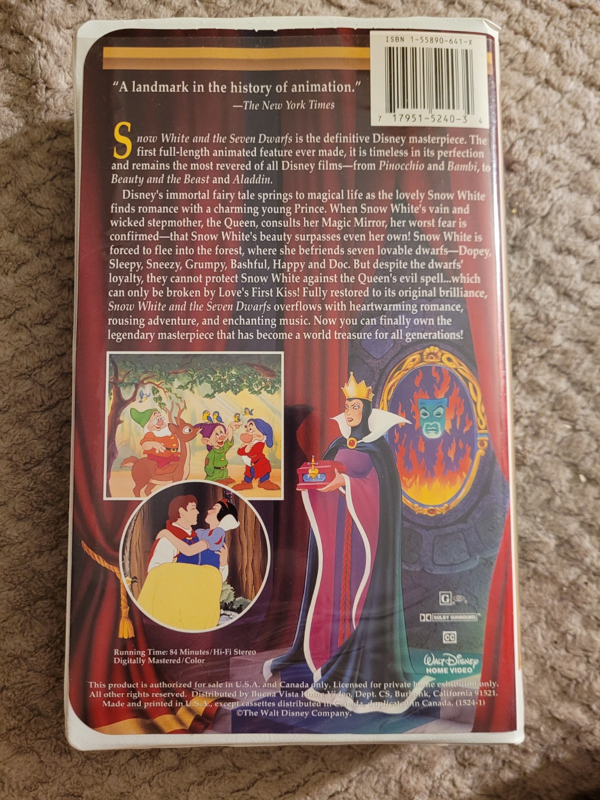 Snow White And The Seven Dwarfs (VHS, Clamshell) Walt Disney Mas - photo 4