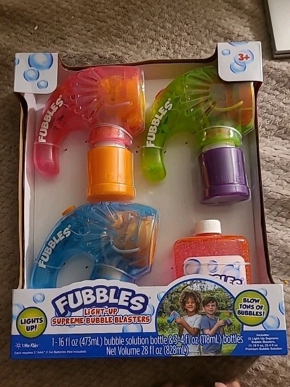 Fubbles Light Up Supreme Bubble Blasters (3) + Bubbles! - photo 2