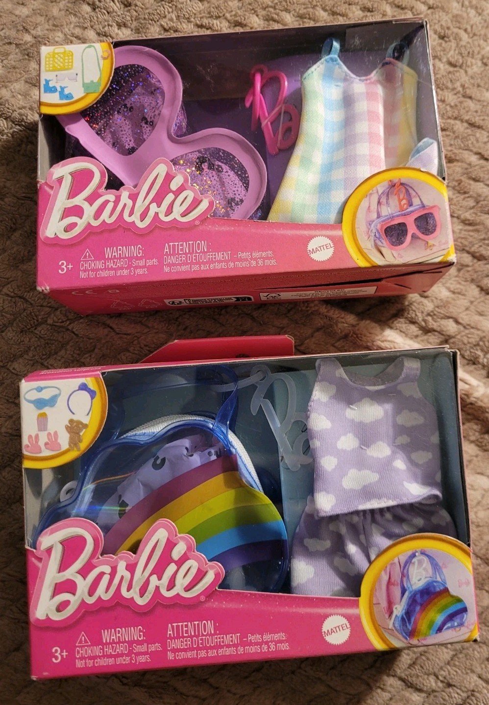 Set of 2 Barbie Fashion & Accessories (10 Pcs Total)