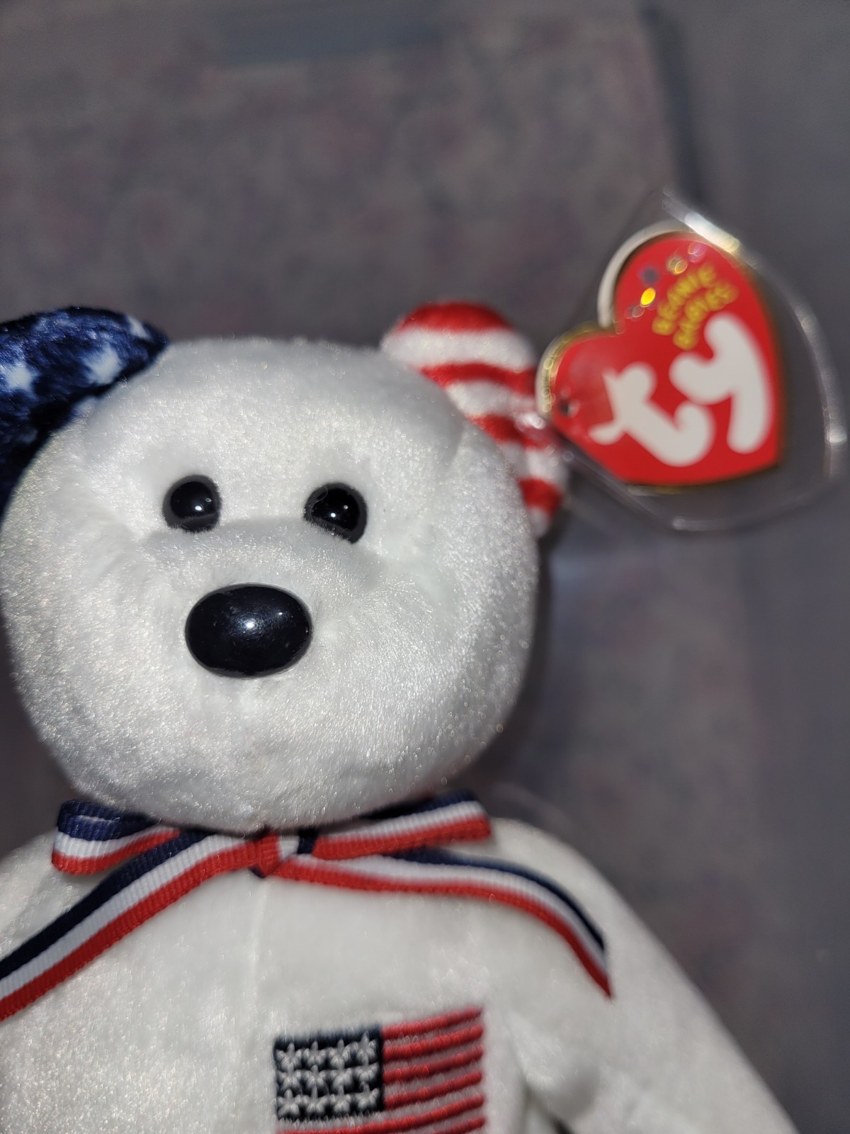 AMERICA the USA Bear (white) ✨️ NEW ✨️VTG TY Beanie Baby Plush 1 - photo 3