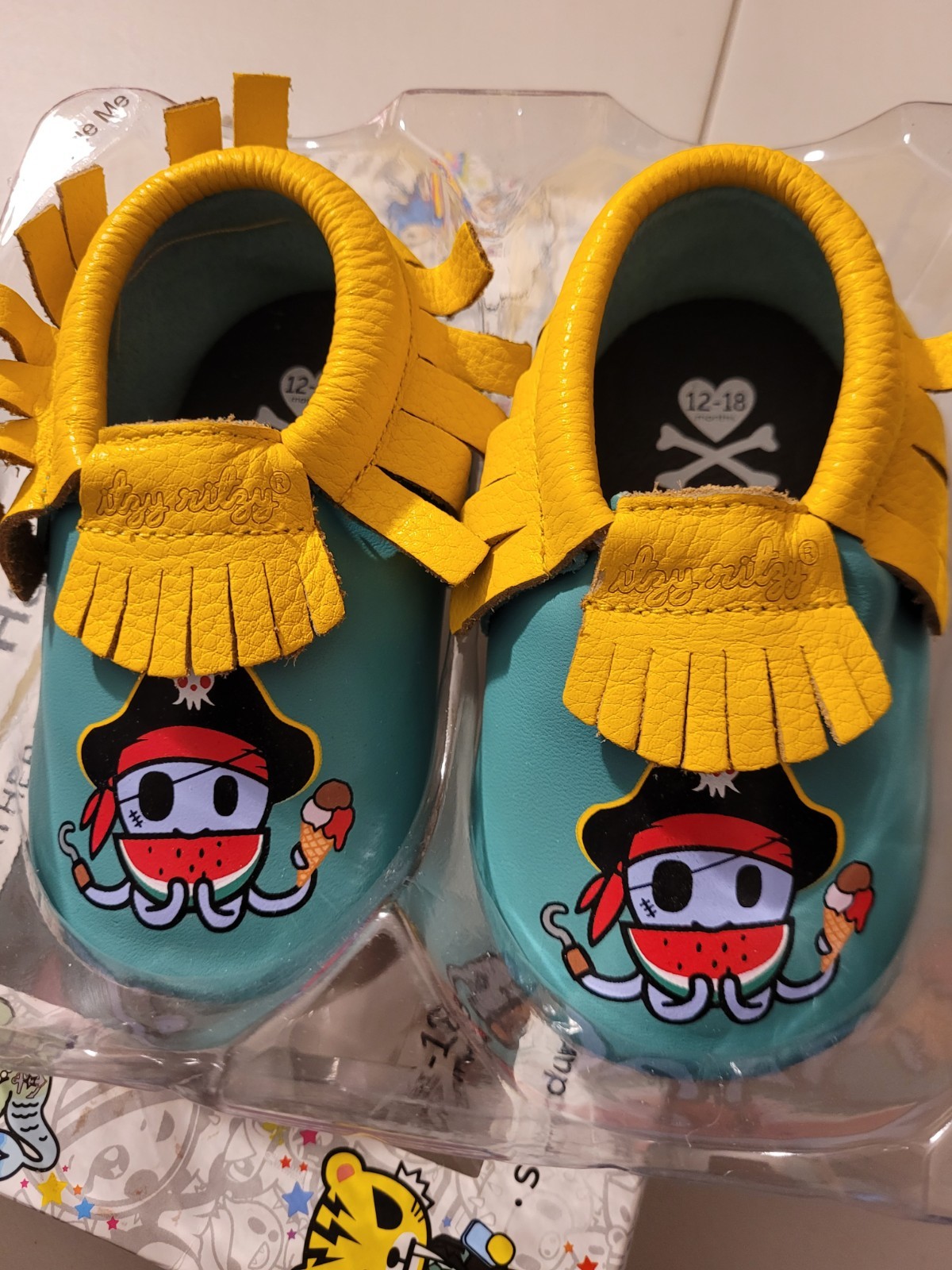 Itzy Ritzy Moc Happens Leather Baby Moccasins Tokidoki Piratako