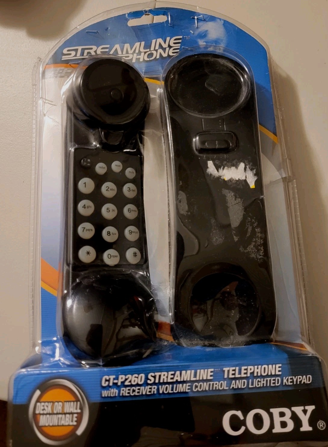 COBY CT-P260 Streamline Phone Landline Cord Telephone - Open Box