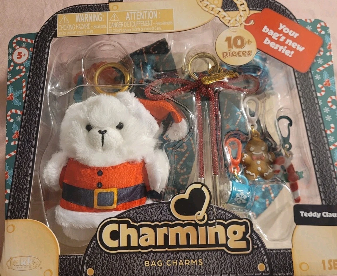 Jakks Pacific Charming Bag Charms Bear Teddy Claus Set